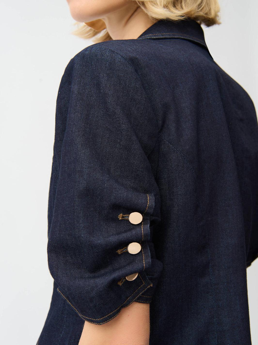 Joseph Ribkoff Denim Blazer In Dark Denim 261968 - Image 3