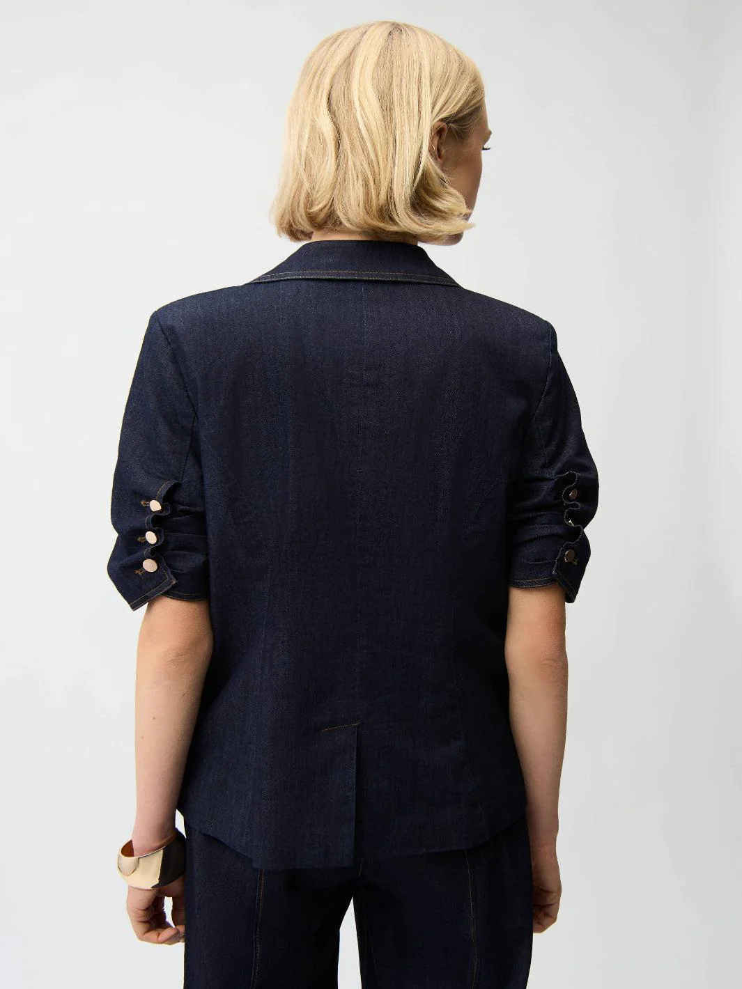 Joseph Ribkoff Denim Blazer In Dark Denim 261968 - Image 4