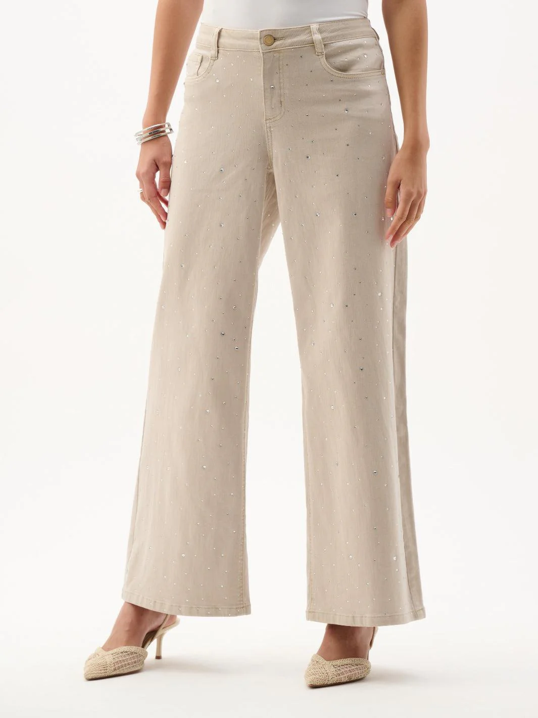 Joseph Ribkoff  Embellished Jeans In Moonstone 262940 - Image 2