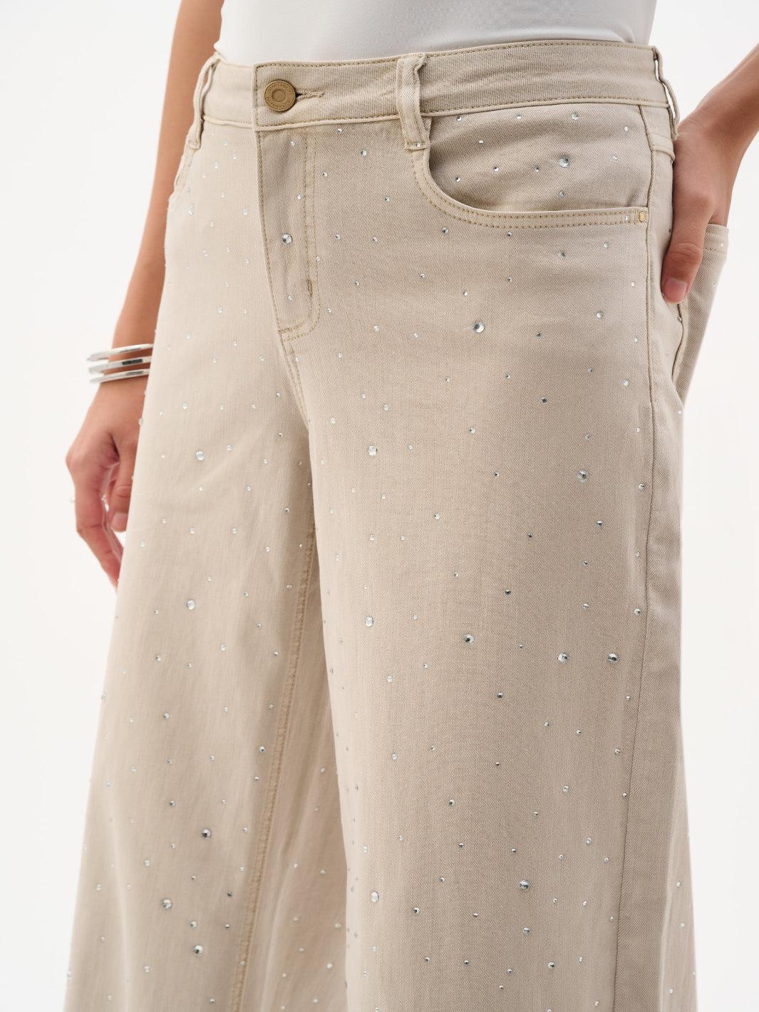 Joseph Ribkoff  Embellished Jeans In Moonstone 262940 - Image 3