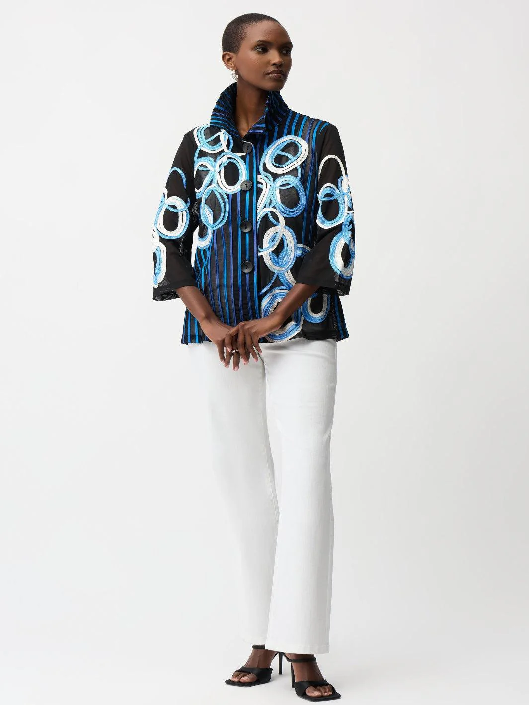 Joseph Ribkoff Embroidered Jacket In Black/Multi 261904 - Image 2
