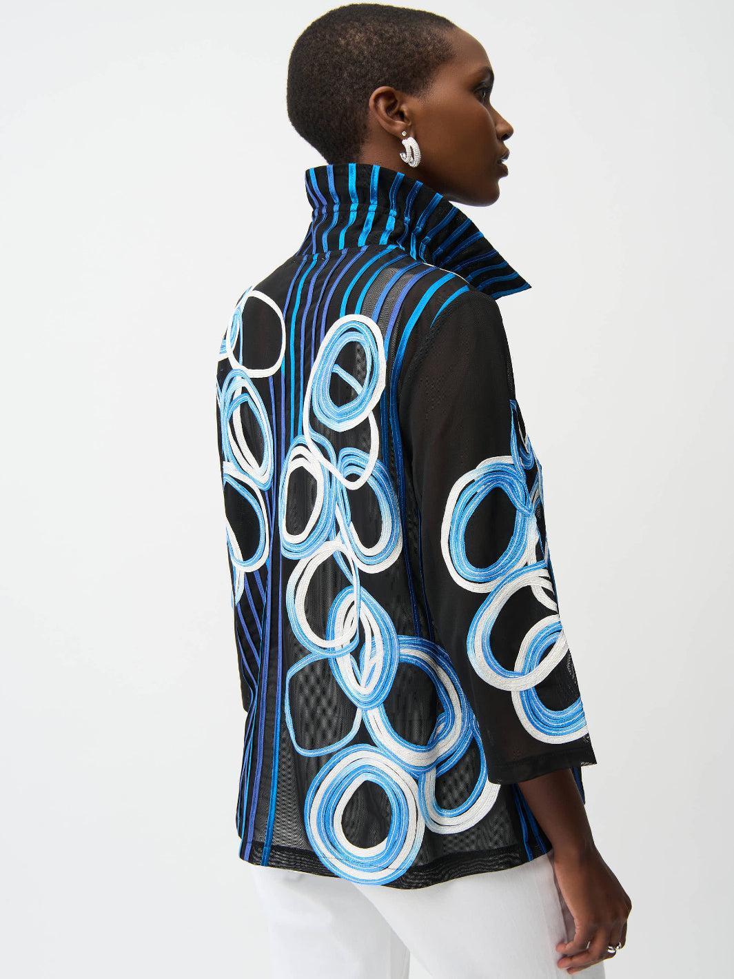 Joseph Ribkoff Embroidered Jacket In Black/Multi 261904 - Image 4