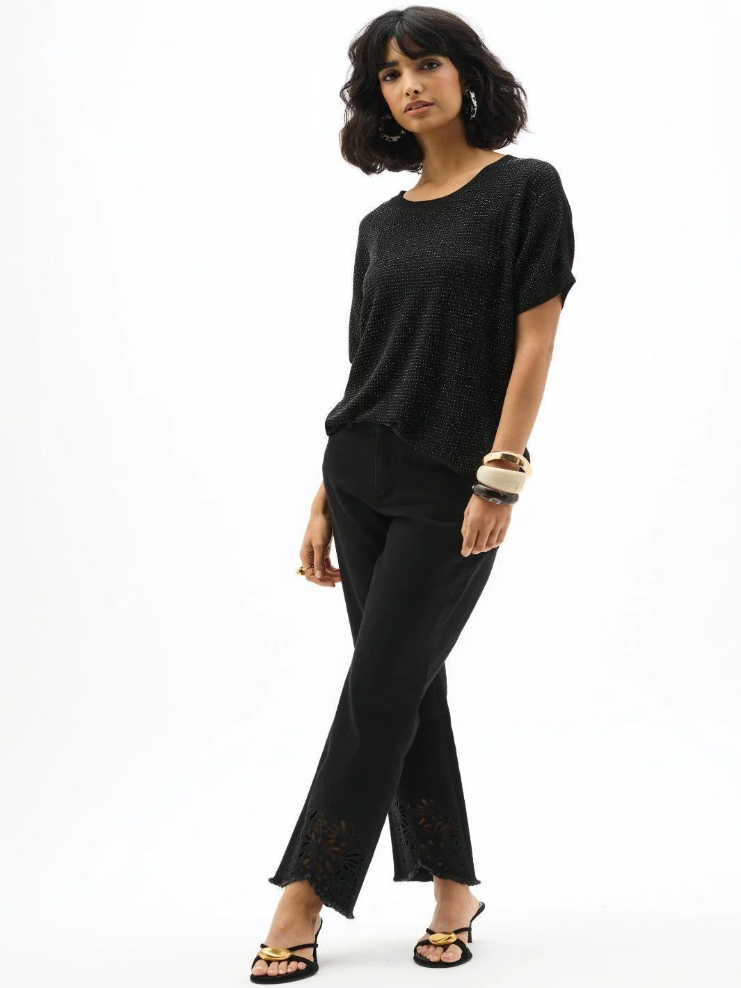 Joseph Ribkoff Embroidered Jeans In Black 262981