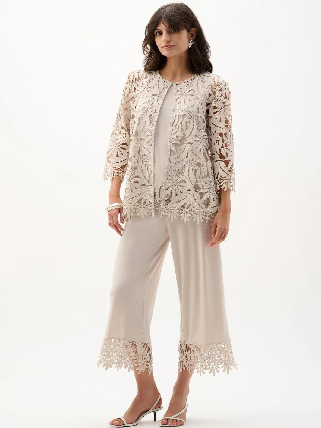 Joseph Ribkoff Embroidered Open-front Jacket In Moonstone 262096 - Image 2
