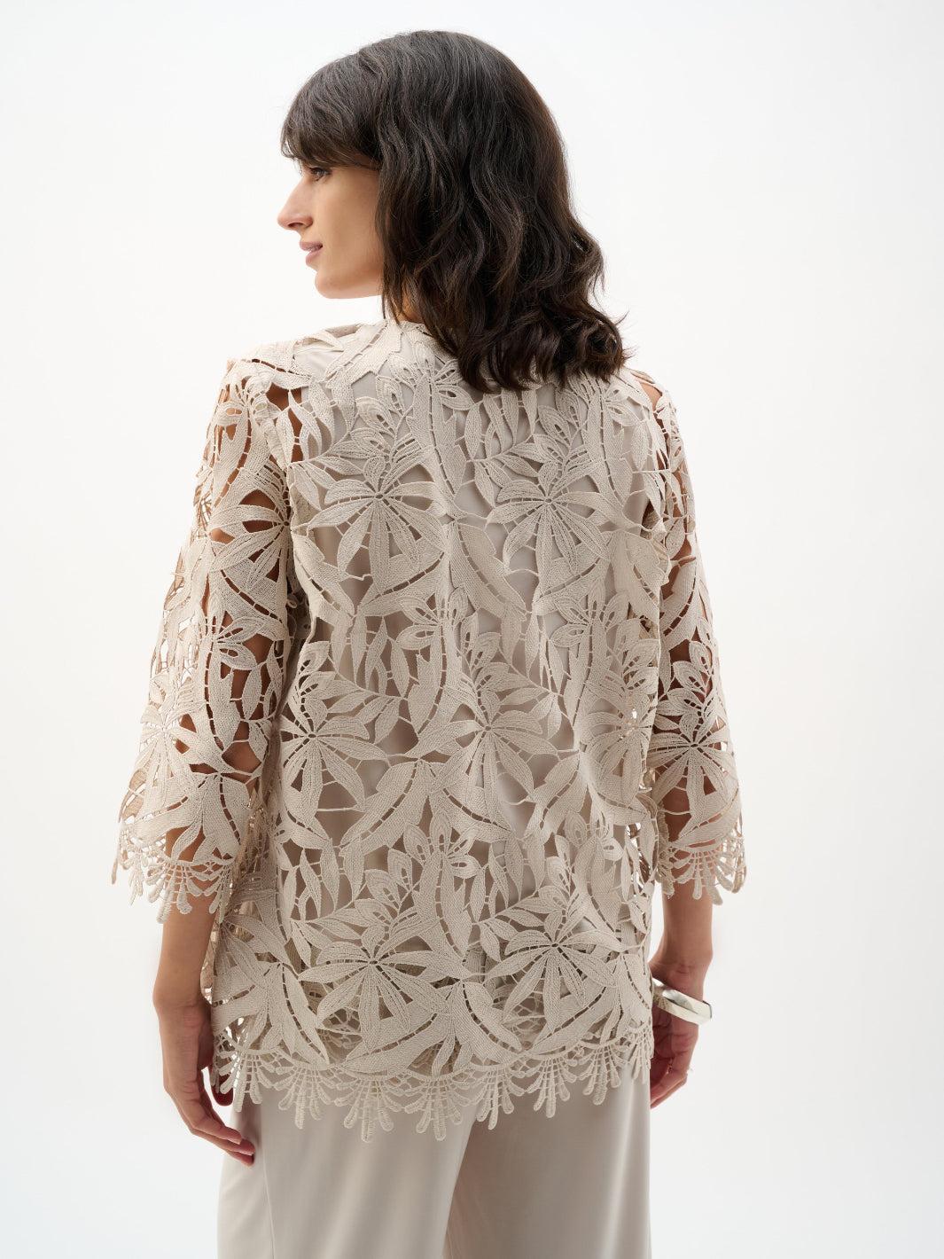 Joseph Ribkoff Embroidered Open-front Jacket In Moonstone 262096 - Image 4