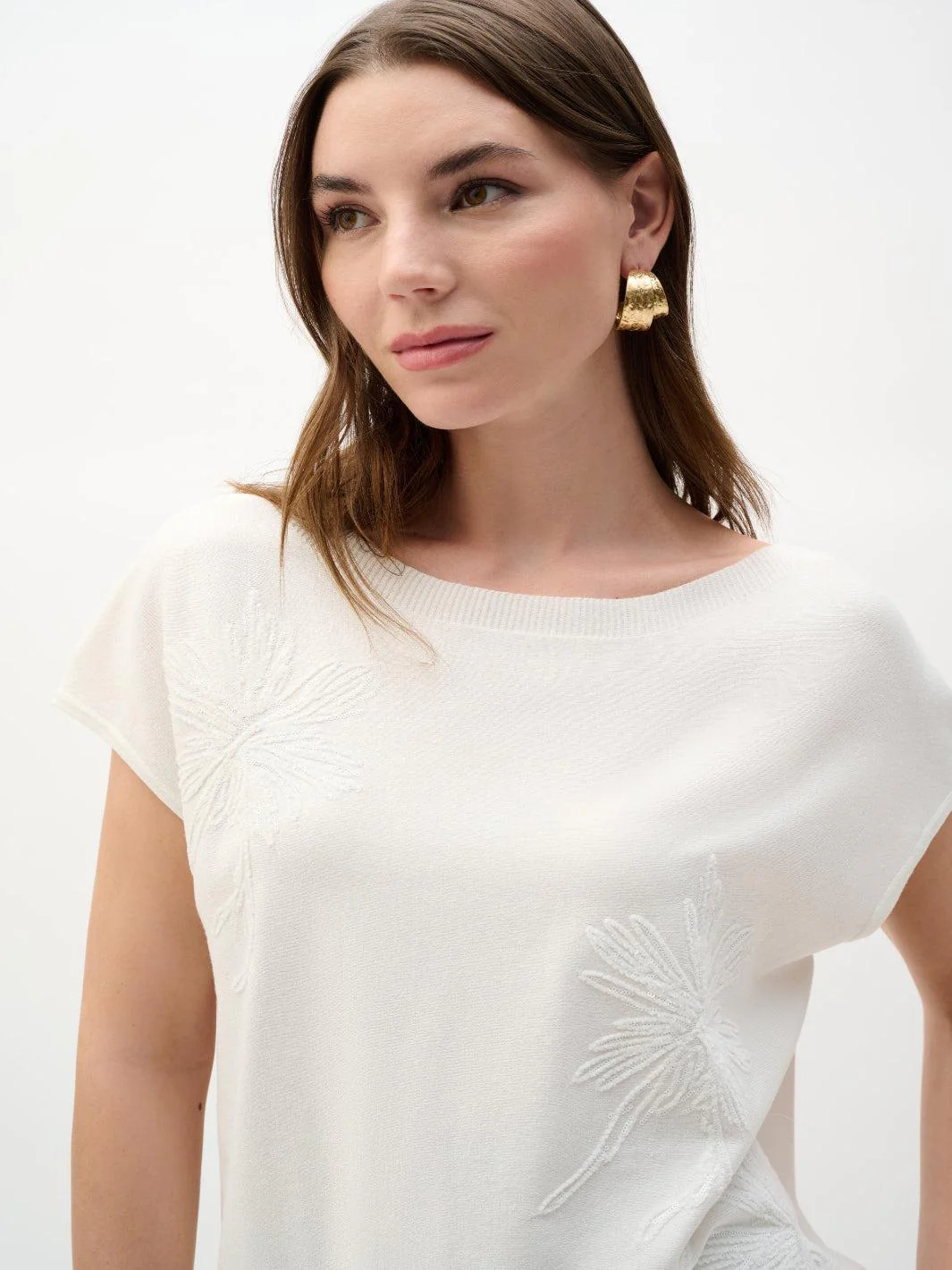 Joseph Ribkoff Embroidered Top In Vanilla 262942 - Image 3