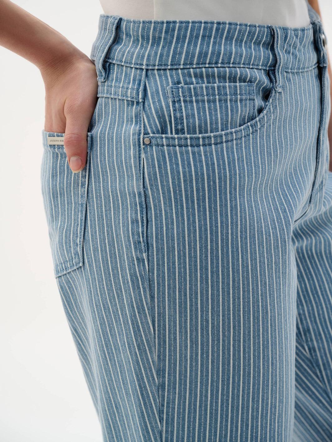 Joseph Ribkoff Flare Jeans With Stripes In Blue/White 262934 - Image 3