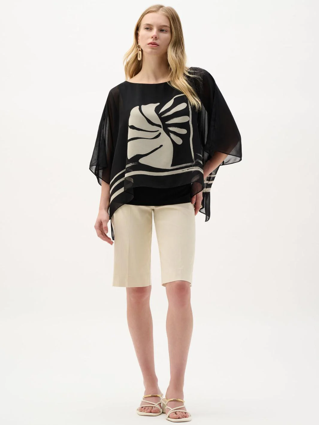Joseph Ribkoff Flowy Abstract Top In Black 262200 - Image 2