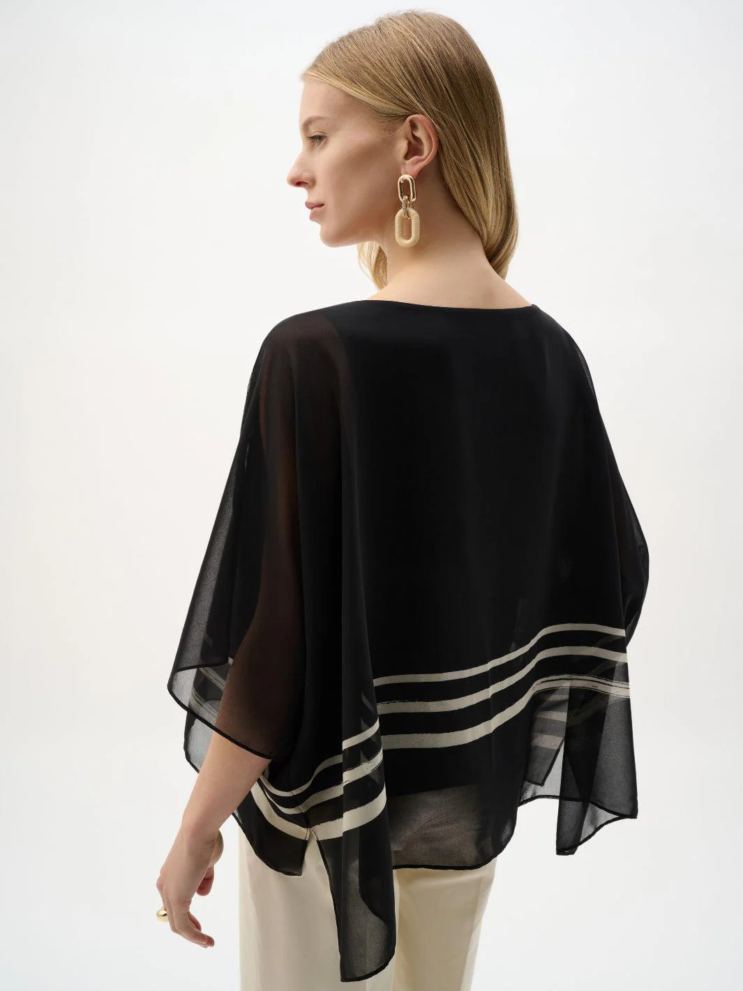 Joseph Ribkoff Flowy Abstract Top In Black 262200 - Image 4
