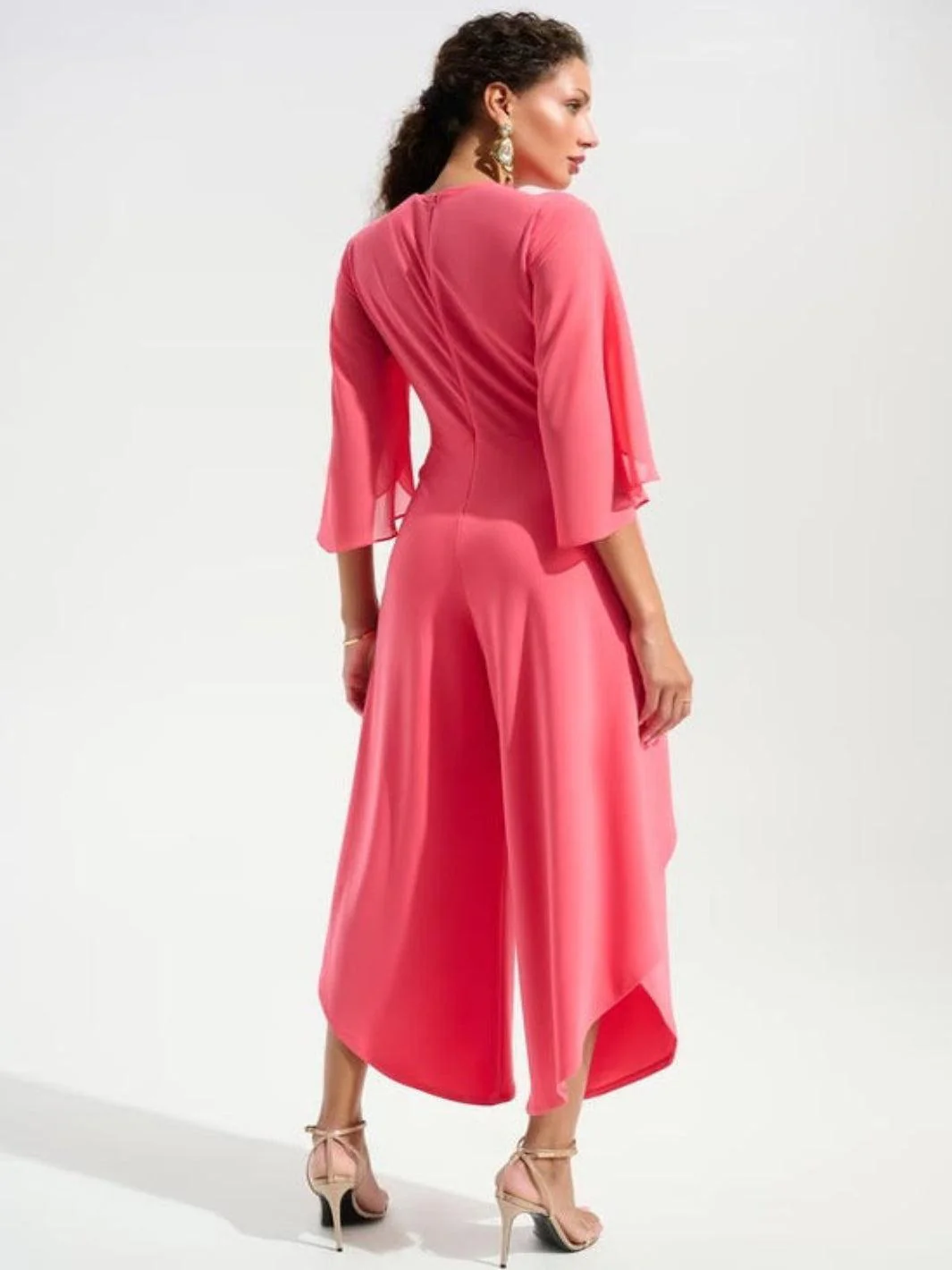 Joseph Ribkoff Formal  V-neck Jumpsuit In Coral 261783 - Image 4