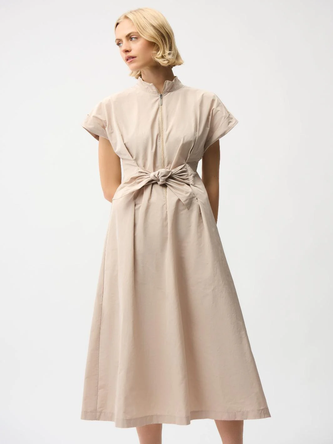 Joseph Ribkoff High-neck Dress In Beige 261177
