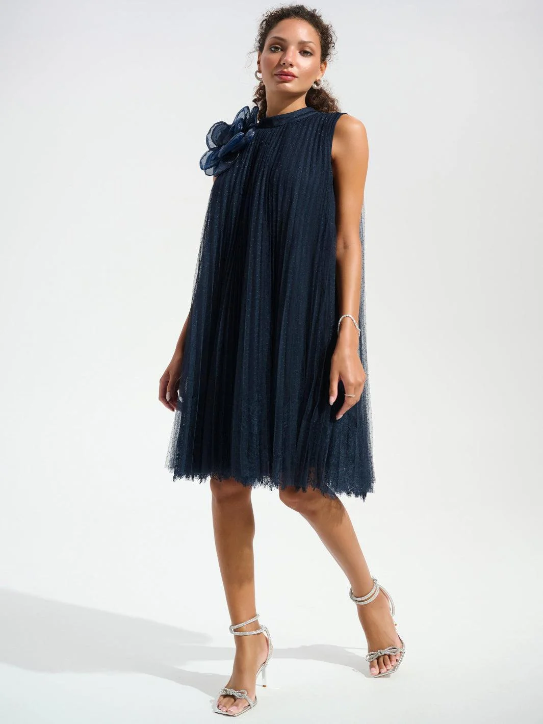 Joseph Ribkoff High-neck Dress In Midnight Blue 261737
