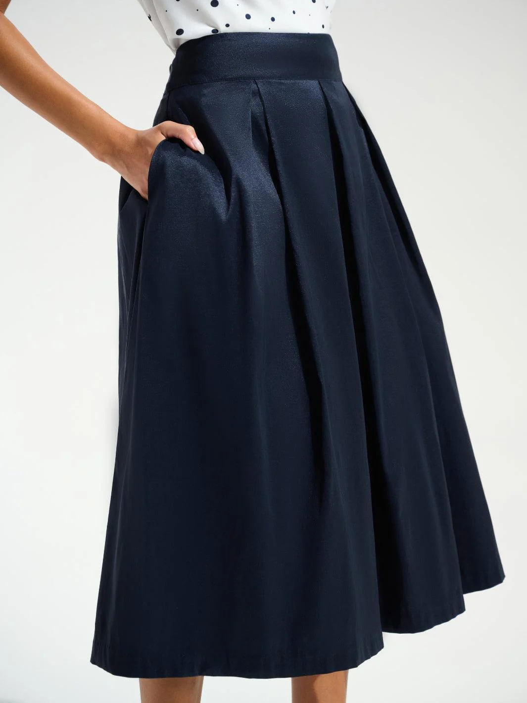 Joseph Ribkoff High Waist A-line Skirt In Midnight Blue 261757 - Image 2