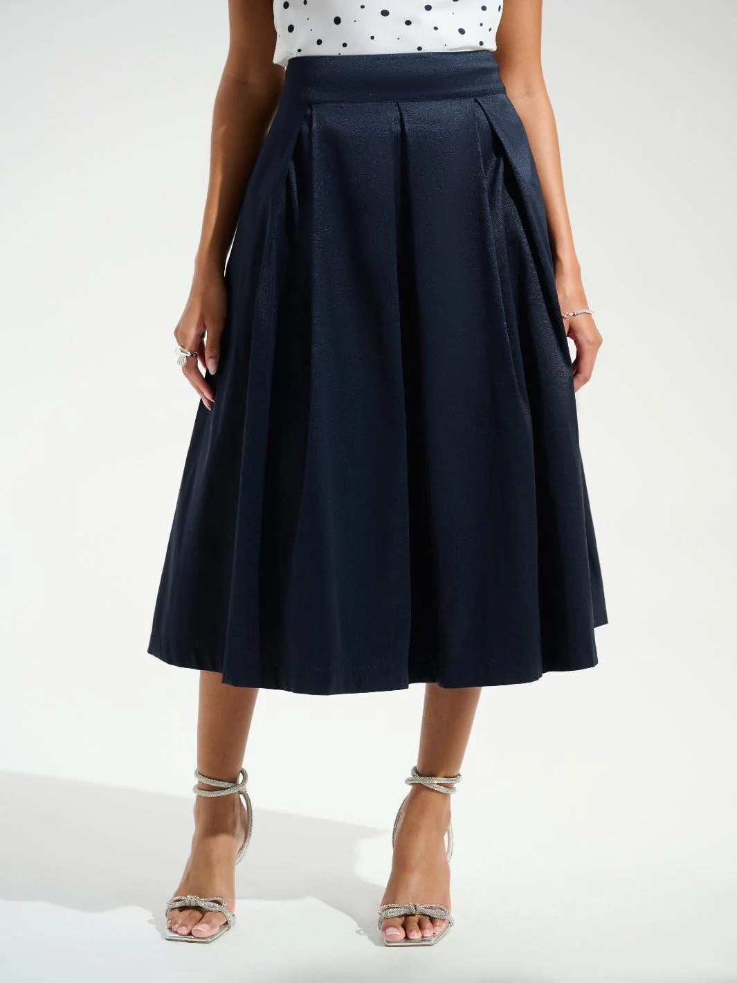 Joseph Ribkoff High Waist A-line Skirt In Midnight Blue 261757 - Image 3