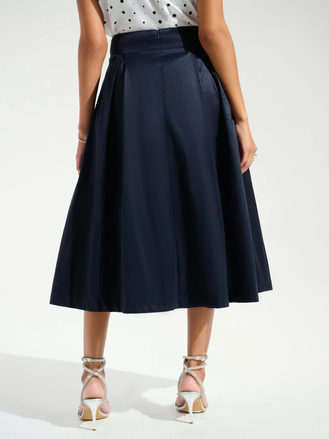 Joseph Ribkoff High Waist A-line Skirt In Midnight Blue 261757 - Image 4