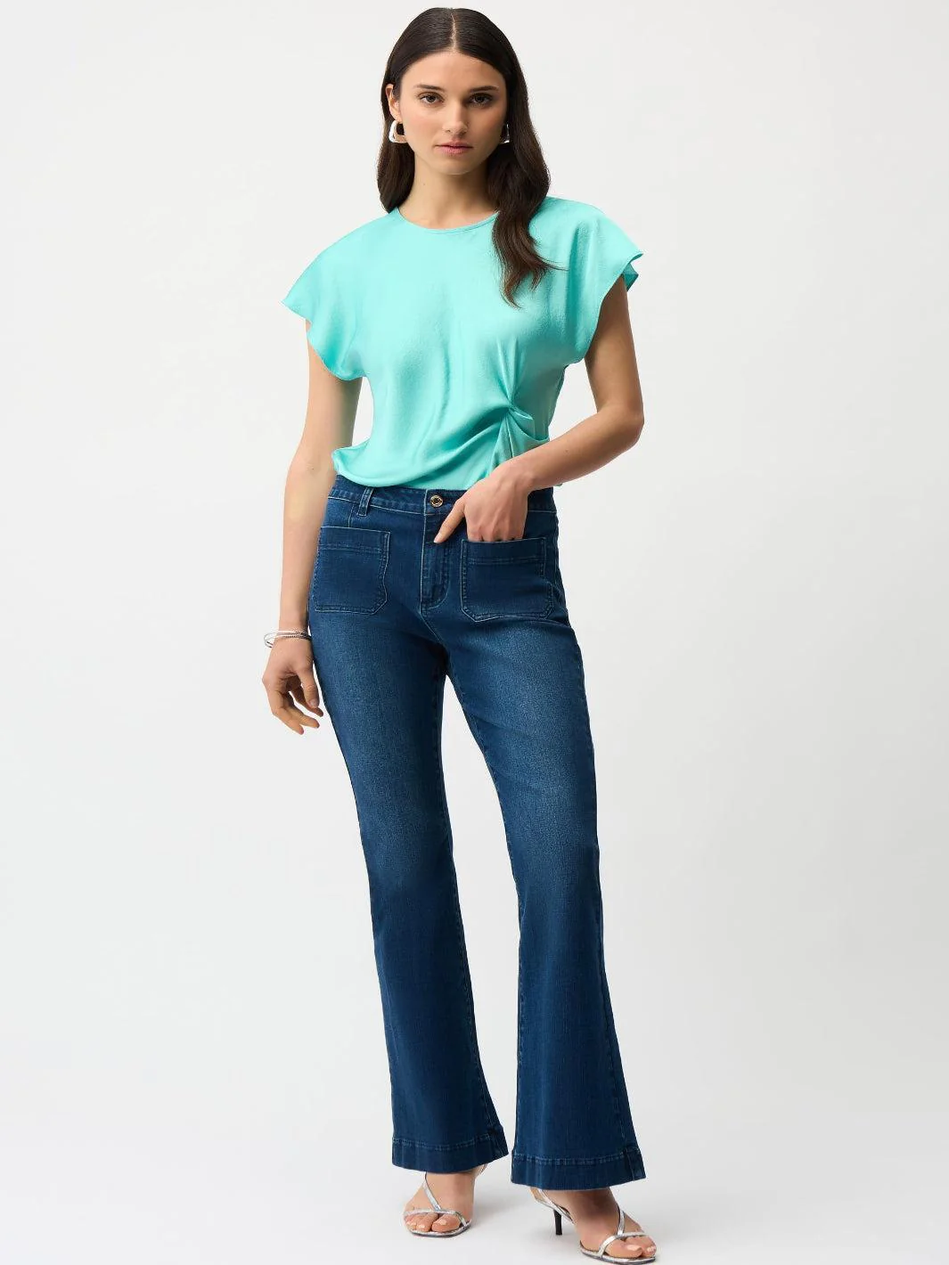 Joseph Ribkoff High-waisted Flare Jeans In Denim Blue 261956