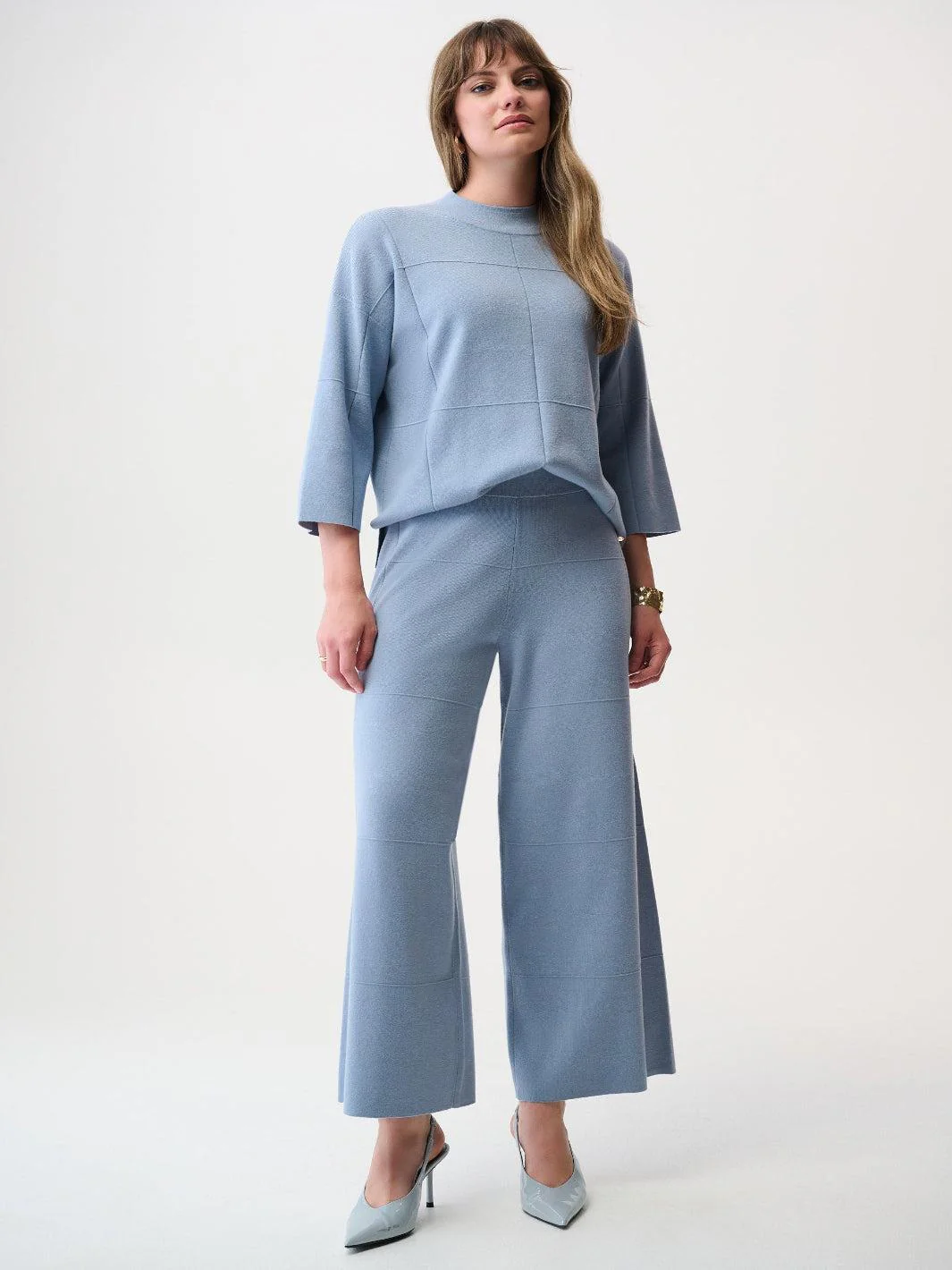 Joseph Ribkoff High-waisted Trousers In Chambray 261982