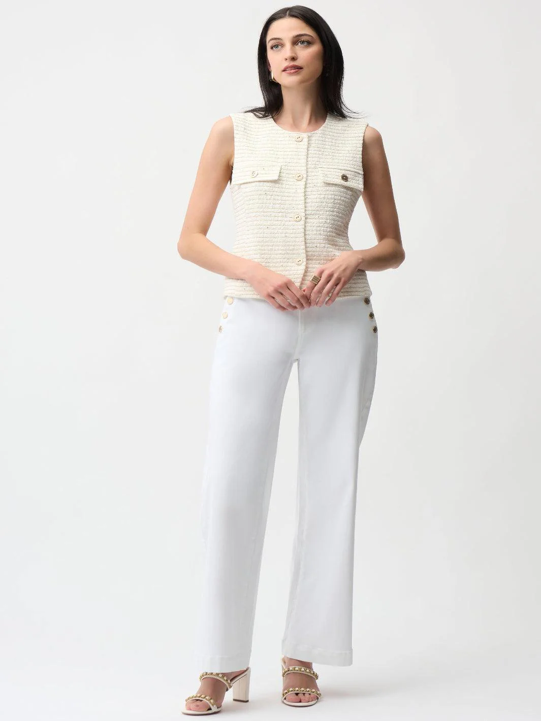 Joseph Ribkoff High-Waisted Trousers In White 261972