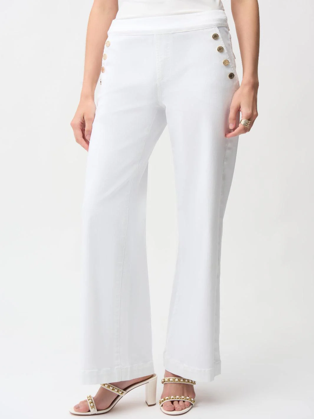 Joseph Ribkoff High-Waisted Trousers In White 261972 - Image 2