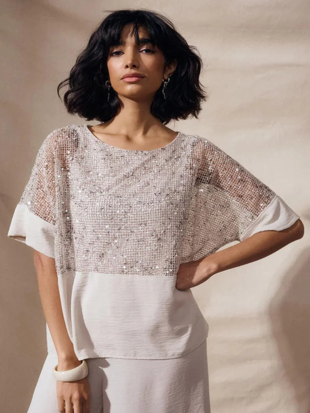 Joseph Ribkoff Jewel Top In Moonstone 262256