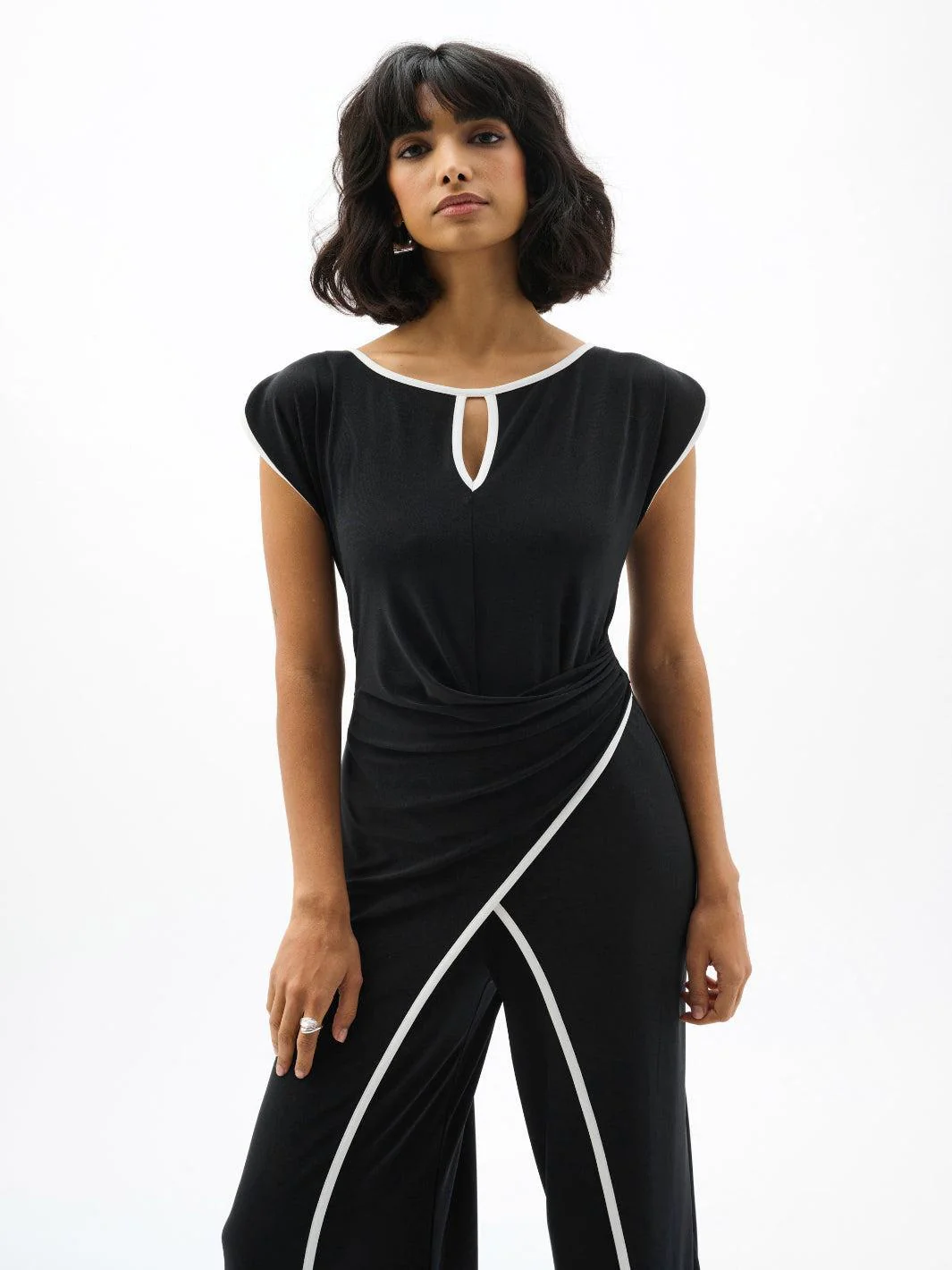 Joseph Ribkoff Jumpsuit In Black/Vanilla 262092 - Image 2