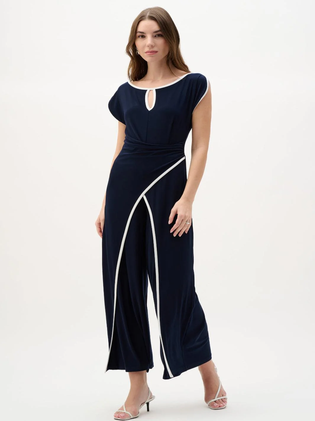 Joseph Ribkoff Jumpsuit In Midnight Blue/Vanilla 262092