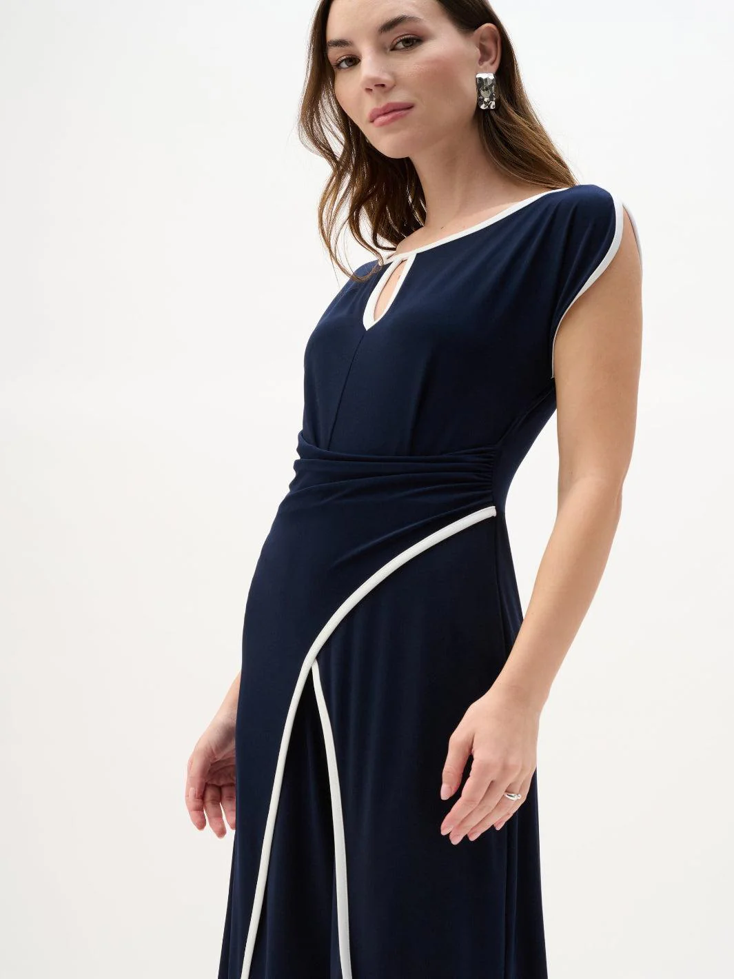 Joseph Ribkoff Jumpsuit In Midnight Blue/Vanilla 262092 - Image 3