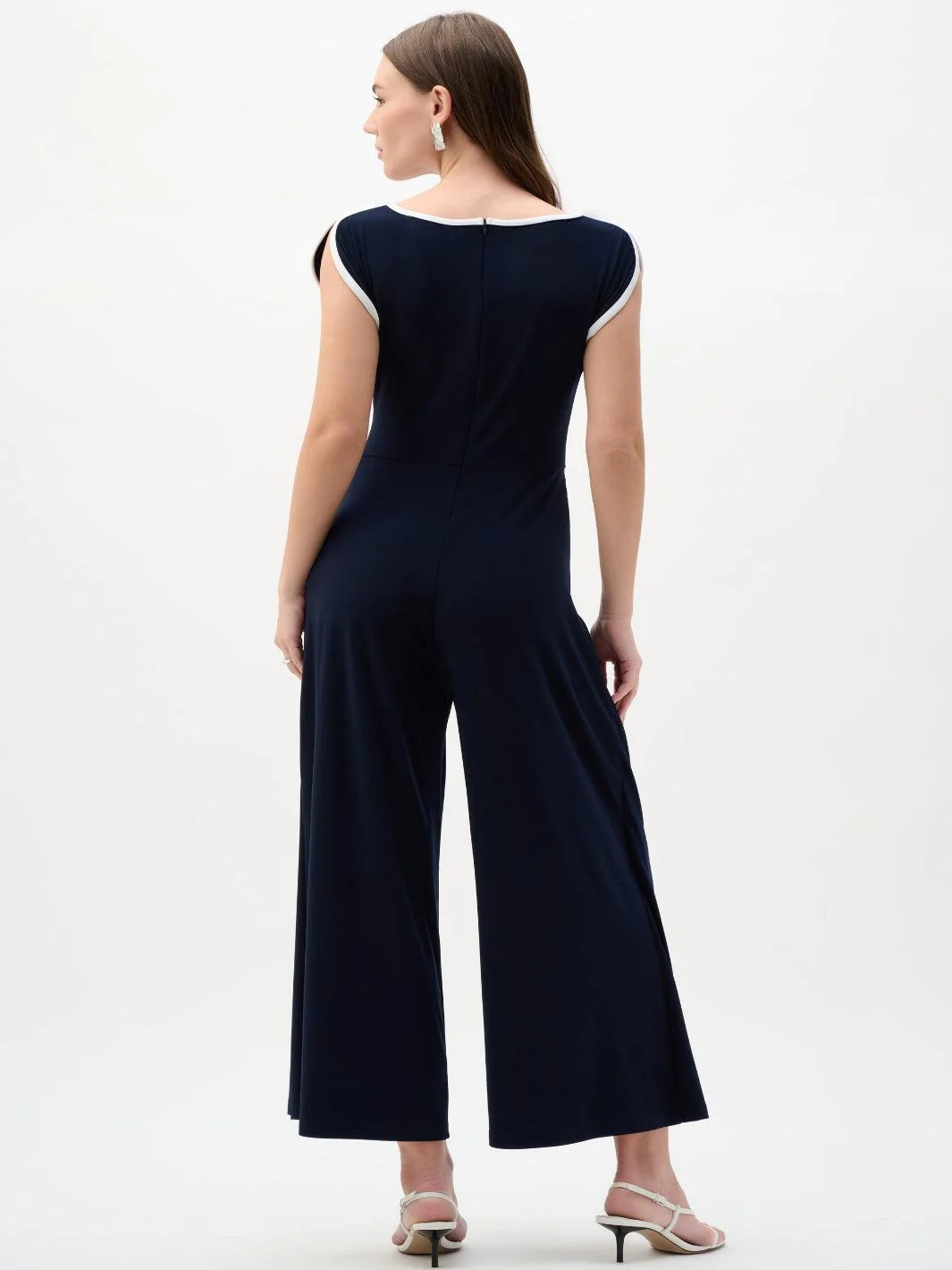 Joseph Ribkoff Jumpsuit In Midnight Blue/Vanilla 262092 - Image 4