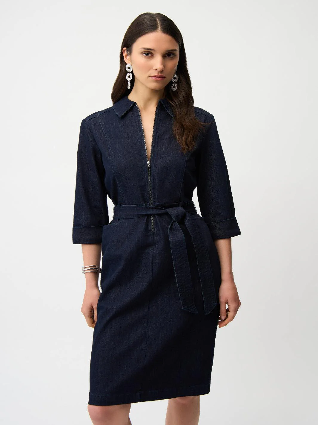 Joseph Ribkoff Knee-length Denim Shirt Dress 261900