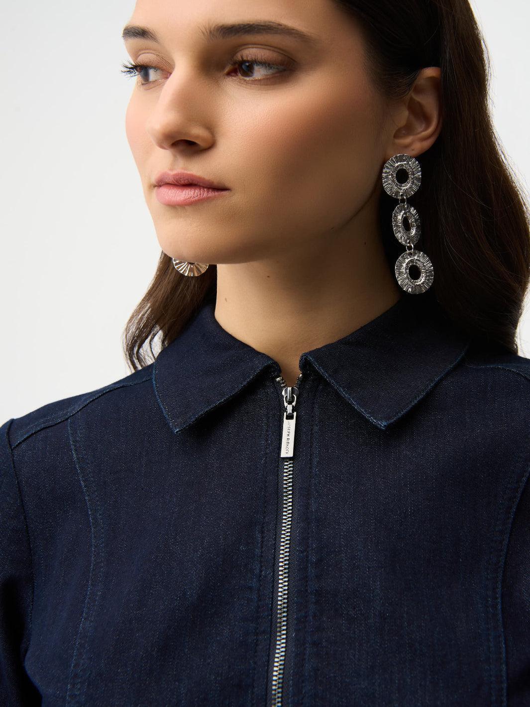 Joseph Ribkoff Knee-length Denim Shirt Dress 261900 - Image 3