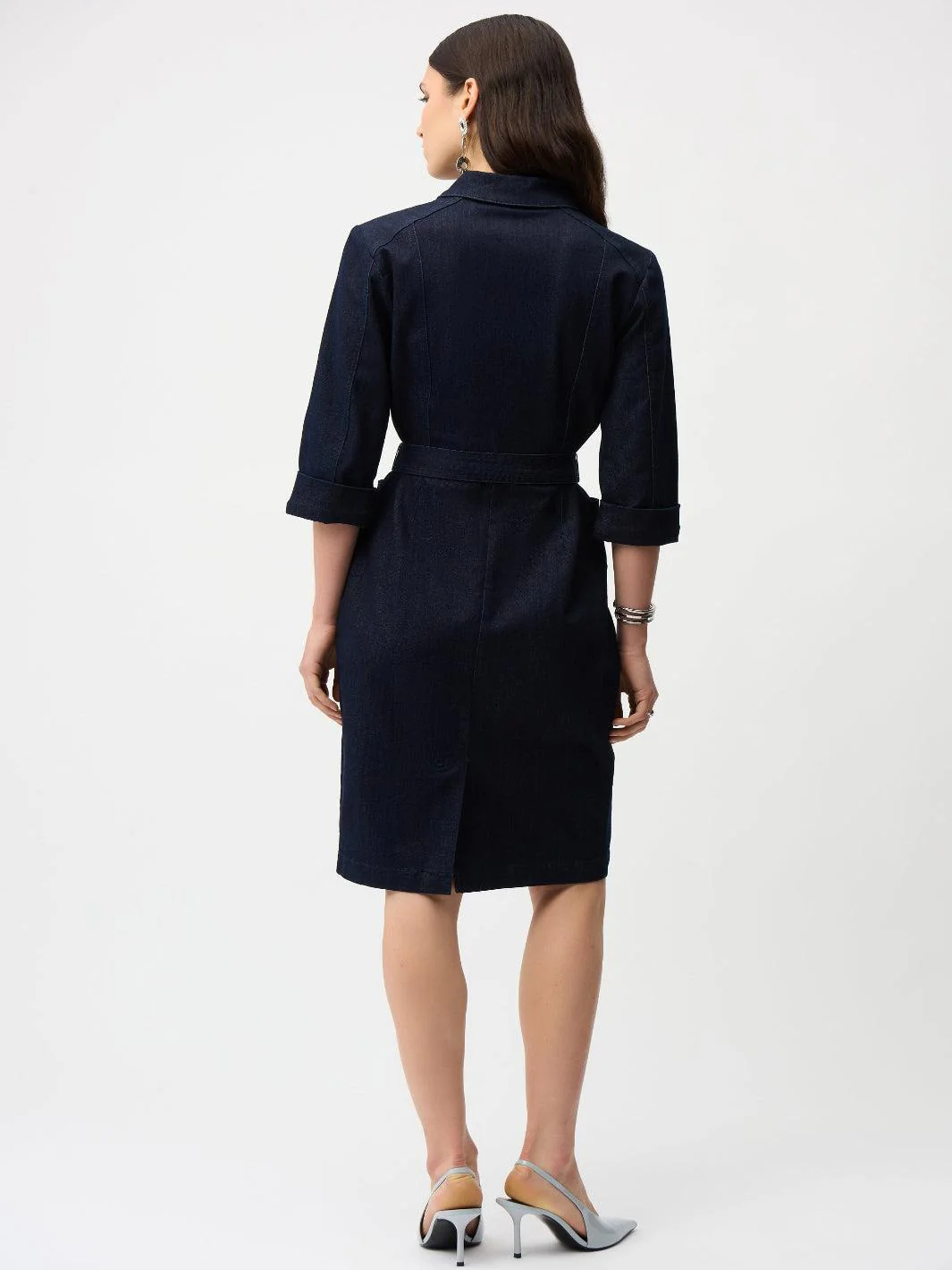 Joseph Ribkoff Knee-length Denim Shirt Dress 261900 - Image 5