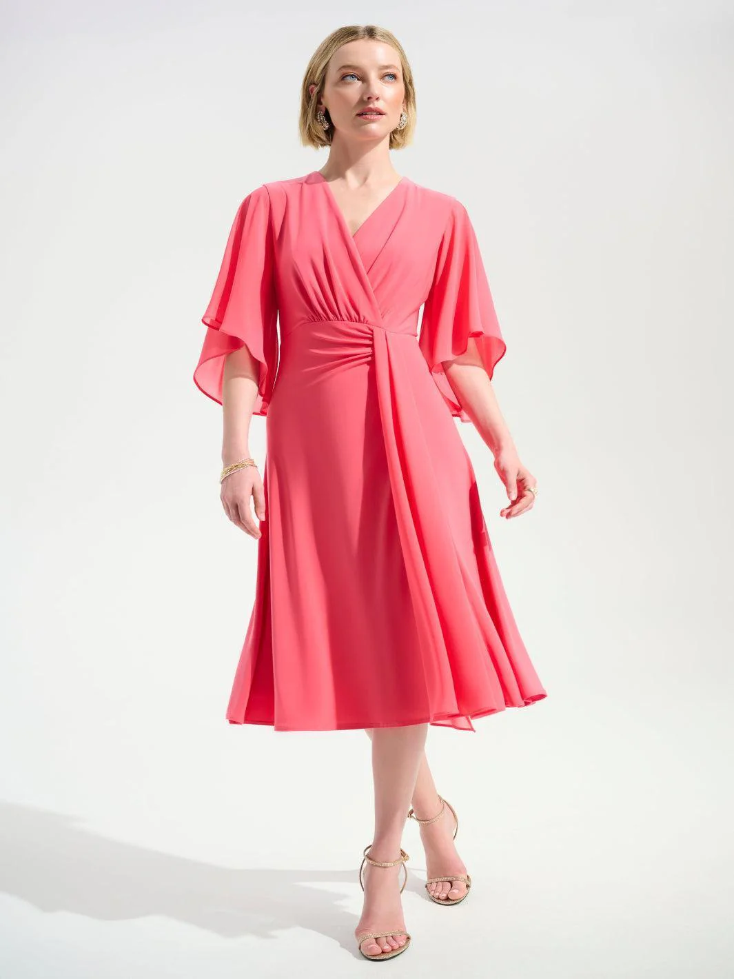 Joseph Ribkoff Knee-length Midi Dress In Coral 261710