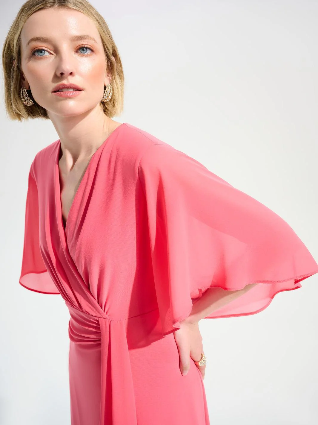 Joseph Ribkoff Knee-length Midi Dress In Coral 261710 - Image 2