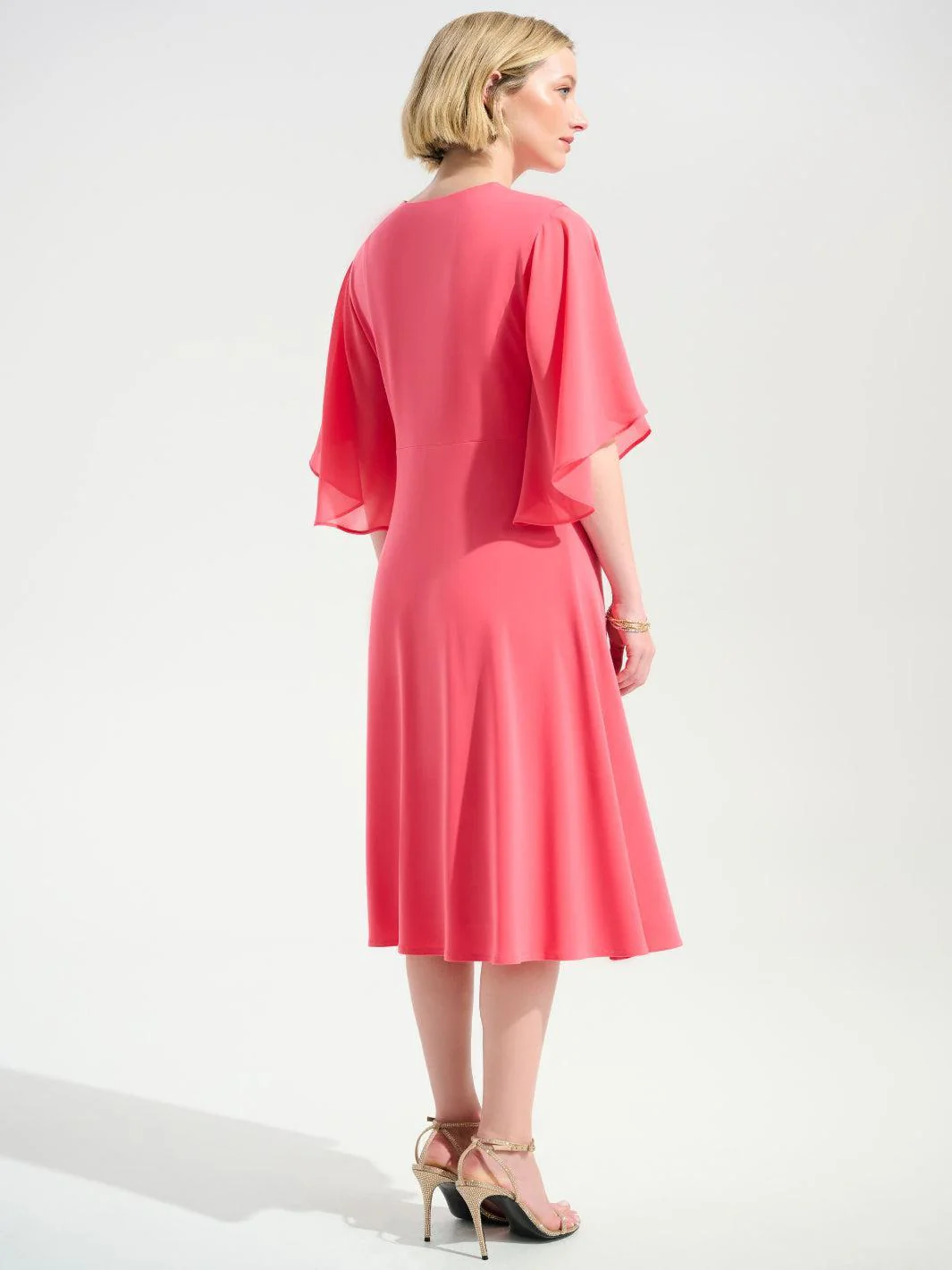 Joseph Ribkoff Knee-length Midi Dress In Coral 261710 - Image 3