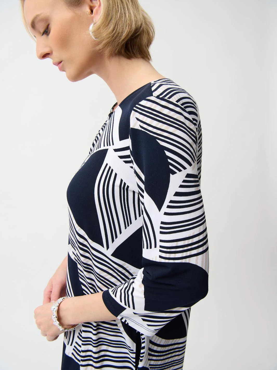 Joseph Ribkoff Knee-length Shift Dress In Vanilla/Multi 261046 - Image 3