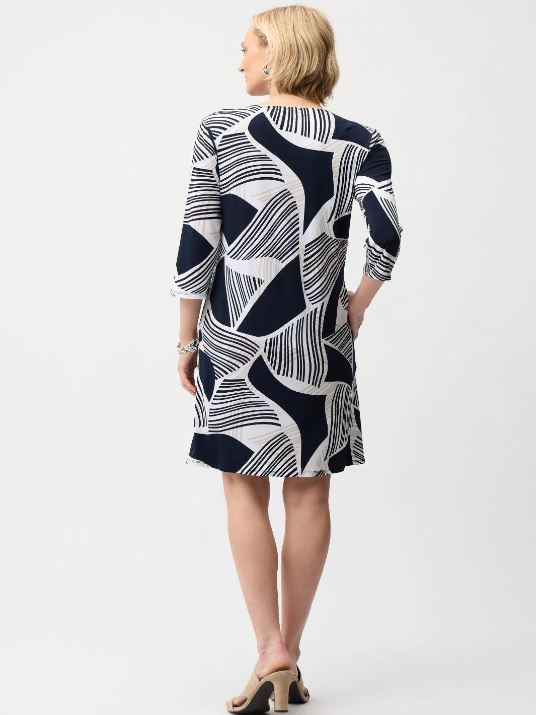 Joseph Ribkoff Knee-length Shift Dress In Vanilla/Multi 261046 - Image 4