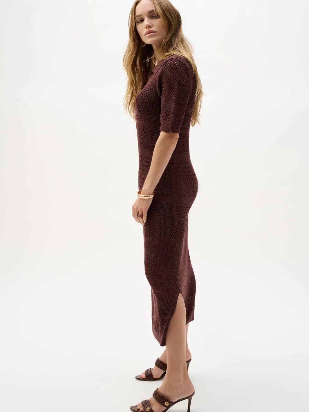 Joseph Ribkoff Knit Midi Dress In Mahogony 262931 - Image 4