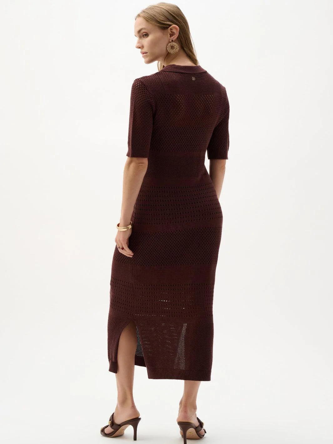 Joseph Ribkoff Knit Midi Dress In Mahogony 262931 - Image 5