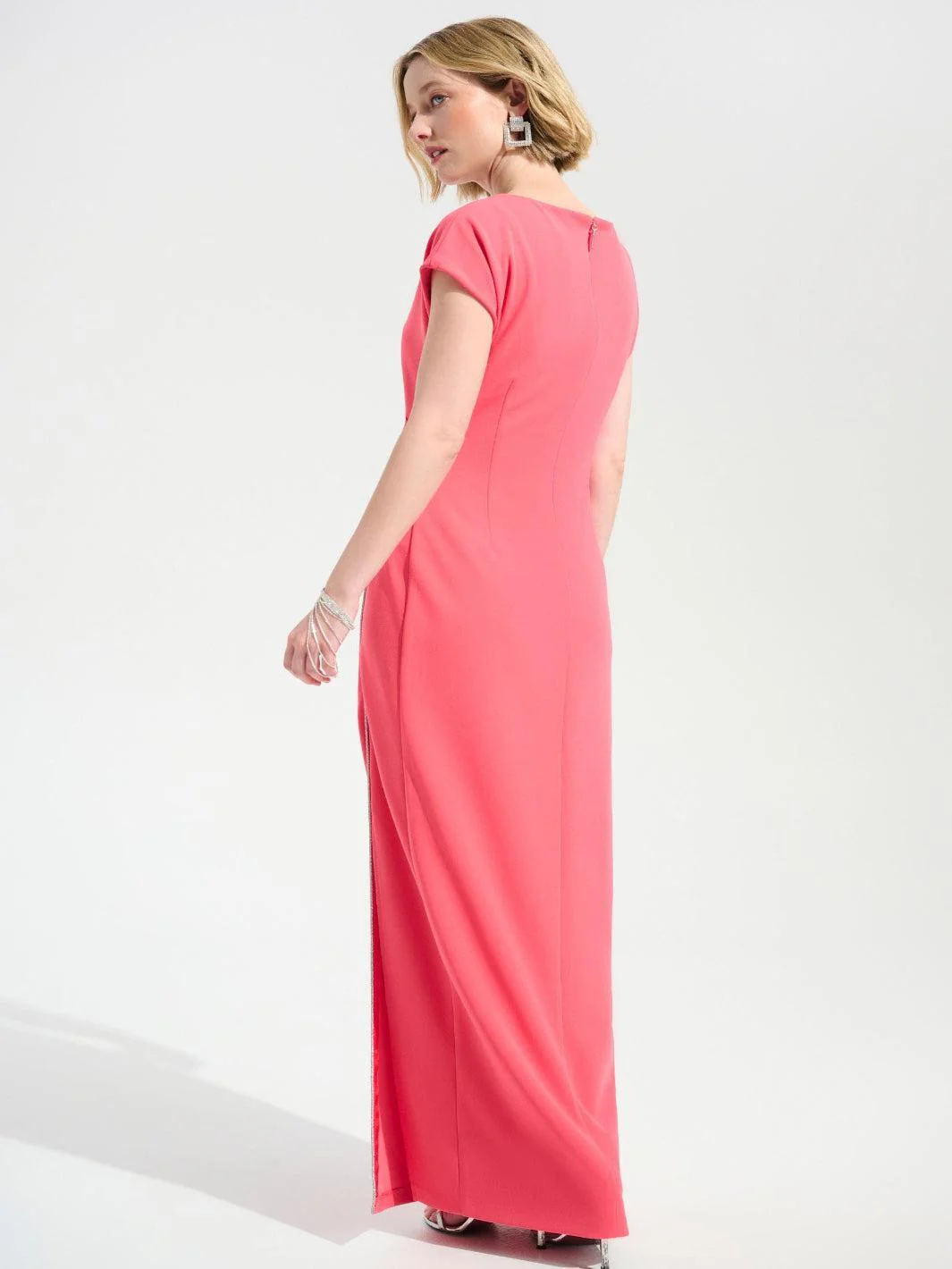 Joseph Ribkoff Maxi Dress In Coral 261713 - Image 4