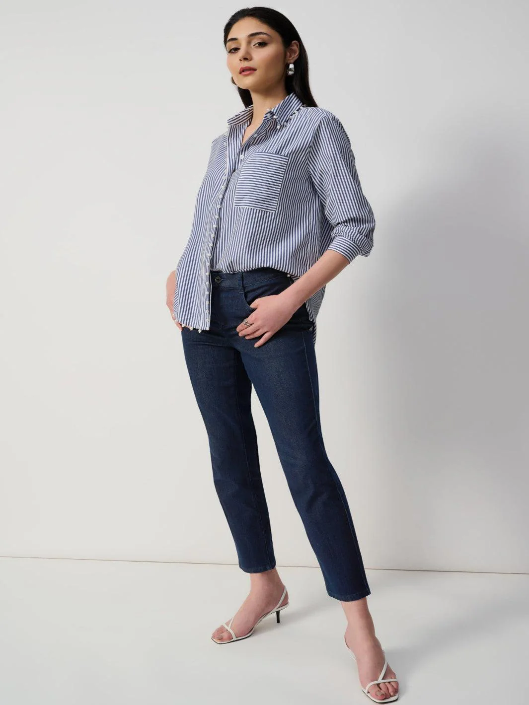 Joseph Ribkoff Mid-Rise Casual Jeans In Dark Denim Blue 251966F25