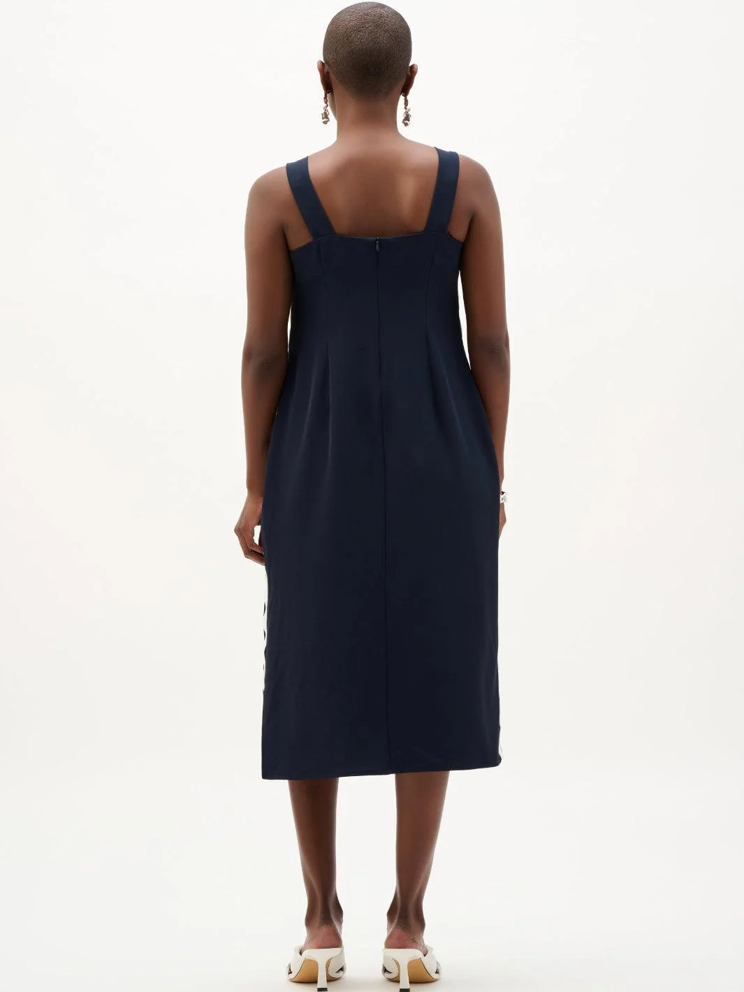 Joseph Ribkoff Midi A-line Dress In Midnight Blue/White 262230 - Image 4