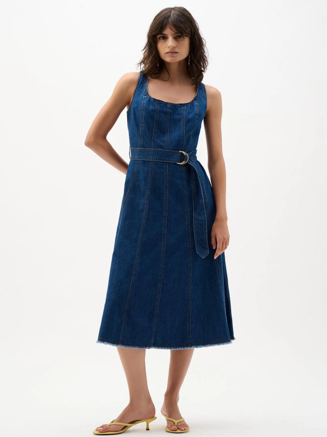 Joseph Ribkoff Midi Denim Dress In Blue 262901 - Image 2