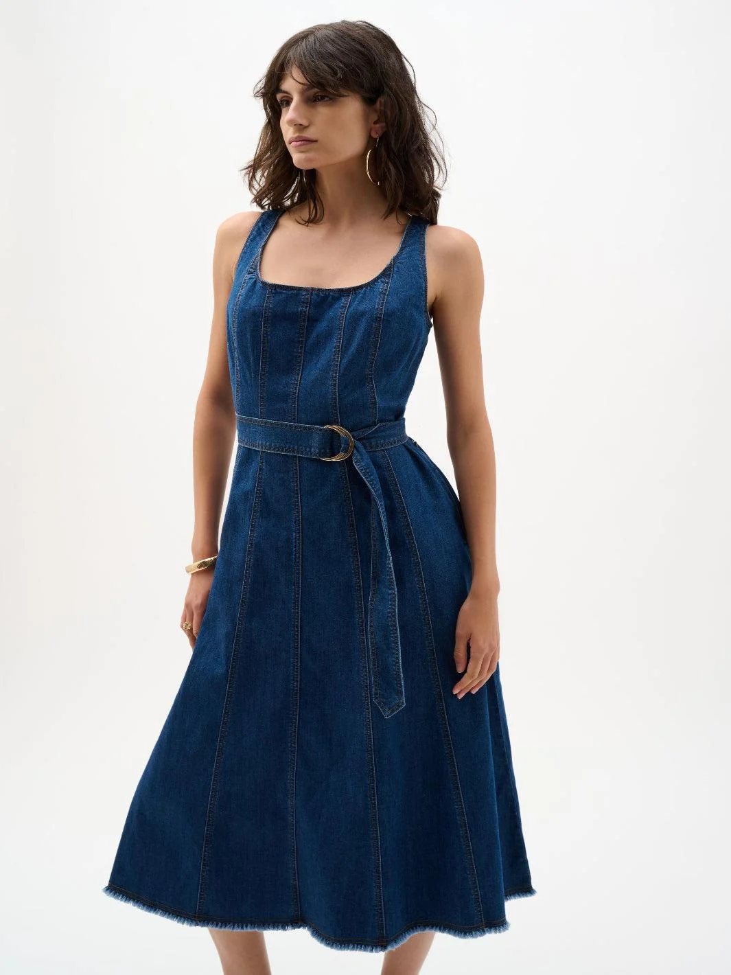 Joseph Ribkoff Midi Denim Dress In Blue 262901 - Image 3