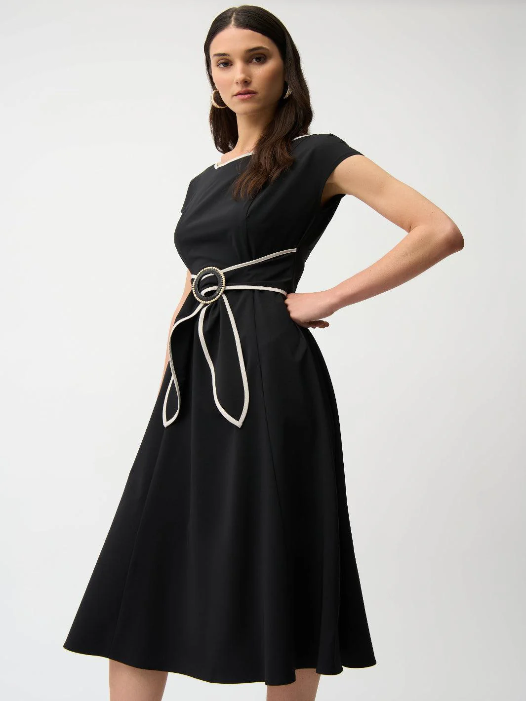 Joseph Ribkoff Midi Dress In Black/Moonstone 261051