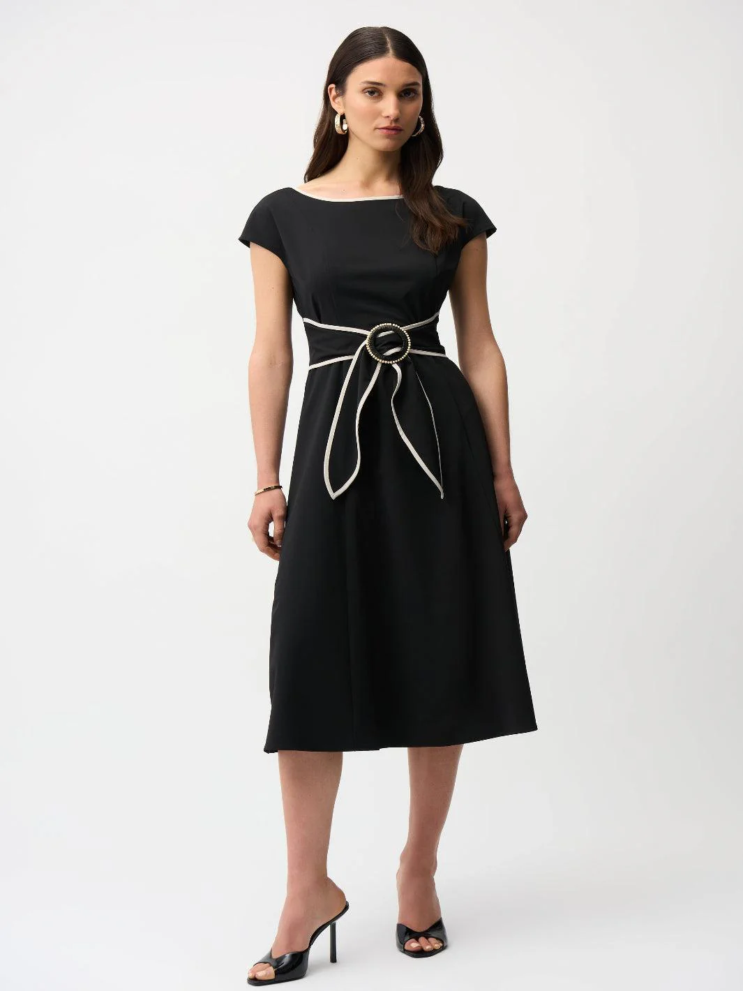 Joseph Ribkoff Midi Dress In Black/Moonstone 261051 - Image 2
