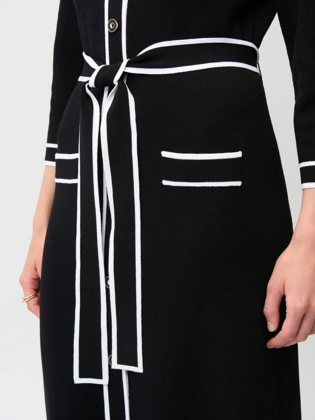 Joseph Ribkoff Midi Dress In Black/Vanilla 261944 - Image 3