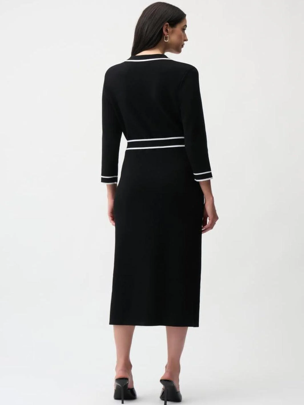 Joseph Ribkoff Midi Dress In Black/Vanilla 261944 - Image 4