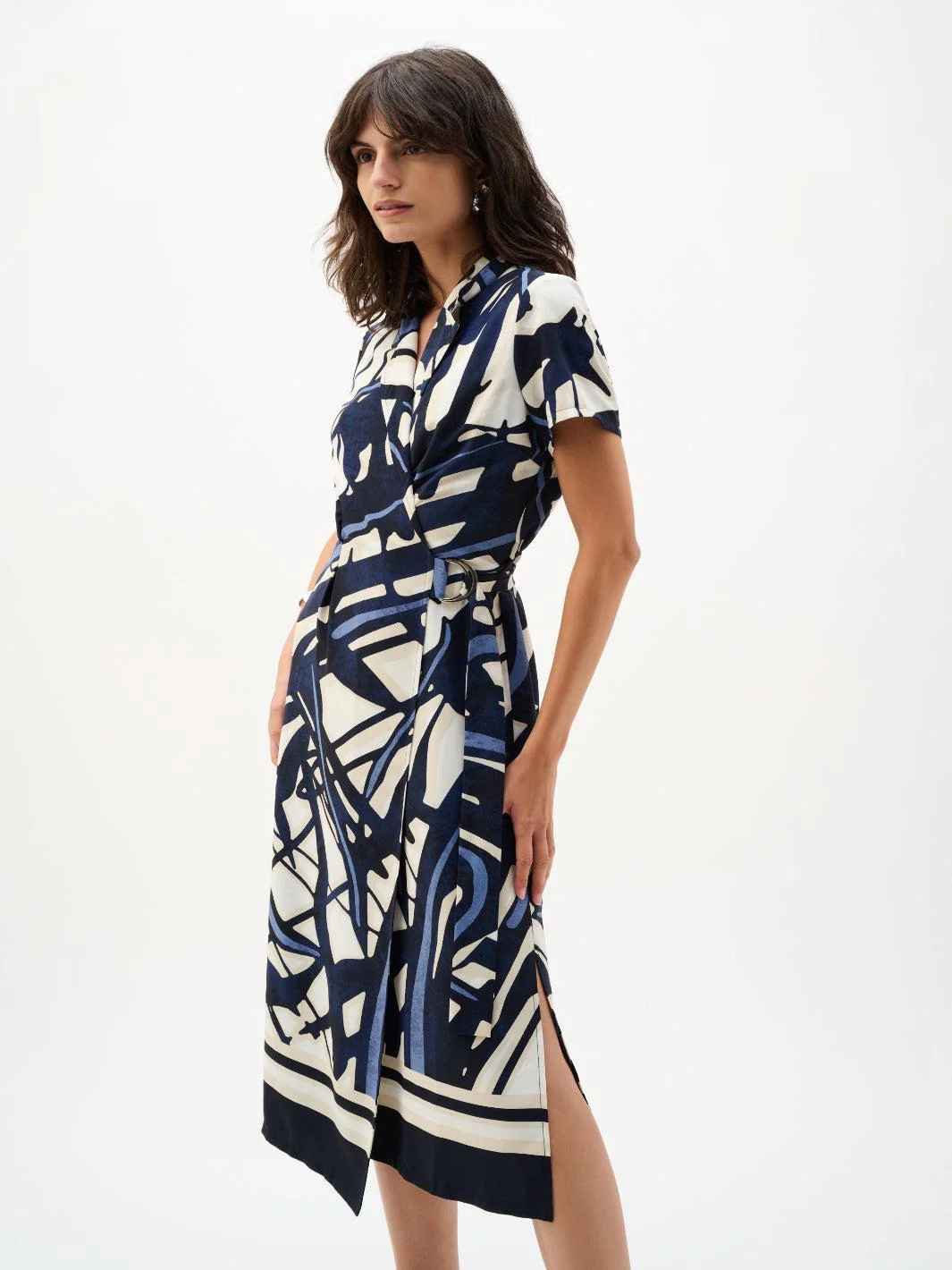 Joseph Ribkoff Midi Dress In Vanilla/Multi 262128