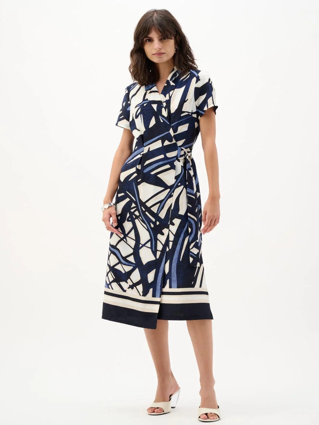 Joseph Ribkoff Midi Dress In Vanilla/Multi 262128 - Image 2