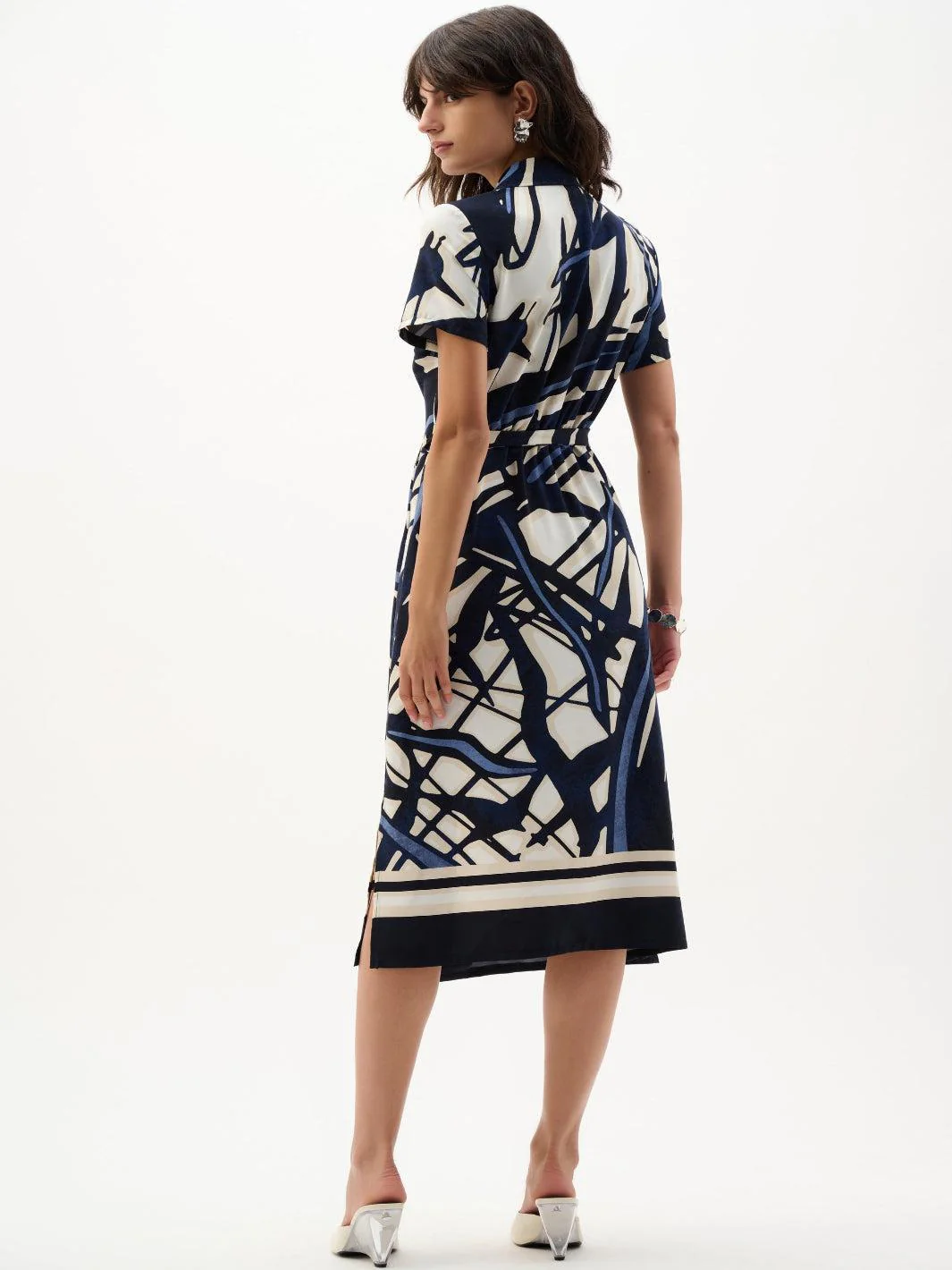 Joseph Ribkoff Midi Dress In Vanilla/Multi 262128 - Image 4
